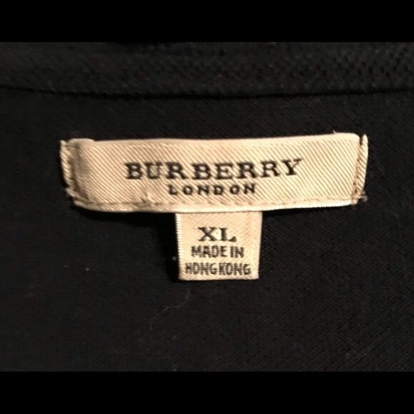 Burberry Women's Black Big Logo *Rare Cotton Polo Shirt Size XL‎ - Picture 6 of 16